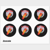 ライズとシャインかわいいかわいいカラフルオウムの木 ラウンドシール (シート)