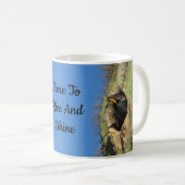 ライズとシャインスターリングSaguaro Cactusブラックバード コーヒーマグカップ (正面右)