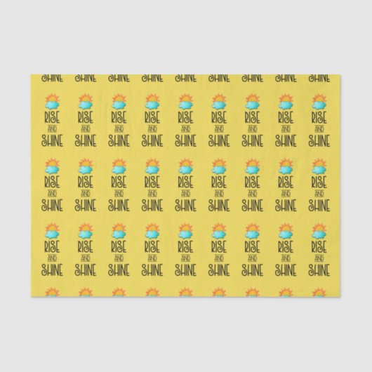 ライズとシャインタイポグラフィと日の出を黄色 薄葉紙 (正面)