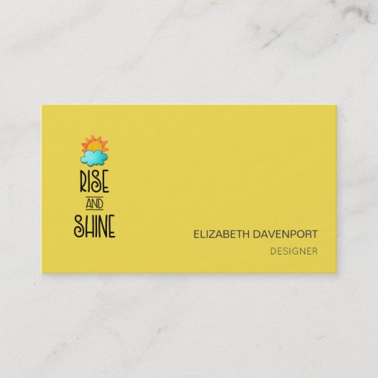 ライズとシャインタイポグラフィオンビビッドイエロー 名刺 (正面)