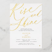 ライズとシャインポスト結婚のブランチパーティー金ゴールド 箔招待状 (正面)