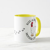 ライズとシャインマザークラッカーのチキンおもしろいユーモア マグカップ (正面右)