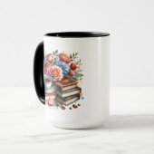 ライズとシャインヴィンテージコーヒーカップと花 マグカップ (正面左)