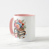 ライズとシャインヴィンテージコーヒーカップと花 マグカップ (正面左)