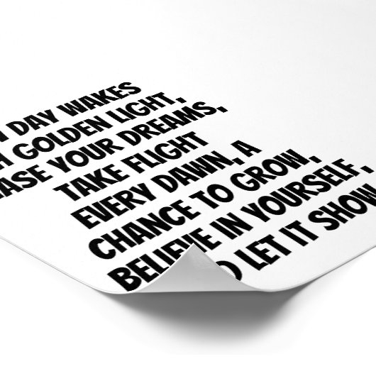 ライズとシャイン感動的ミニ詩 ポスター (角)