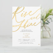 ライズとシャイン金ゴールドスクリプト後結婚式パーティー 招待状 (スタンド正面)