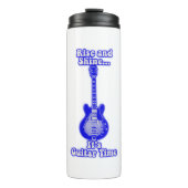 ライズとシャイン。ギターの時間だ。レトロなブルーギター タンブラー (正面)