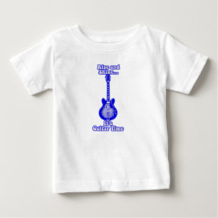 ライズとシャイン。ギターの時間だ。レトロなブルーギター ベビーTシャツ