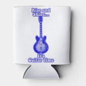 ライズとシャイン。ギターの時間だ。レトロなブルーギター 缶クーラー (正面)
