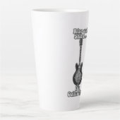 ライズとシャイン。ギターの時間だ。白黒 カフェラテマグ (正面)