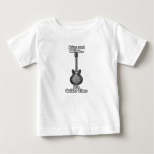 ライズとシャイン。ギターの時間だ。白黒 ベビーTシャツ