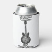 ライズとシャイン。ギターの時間だ。白黒 缶クーラー (缶正面)