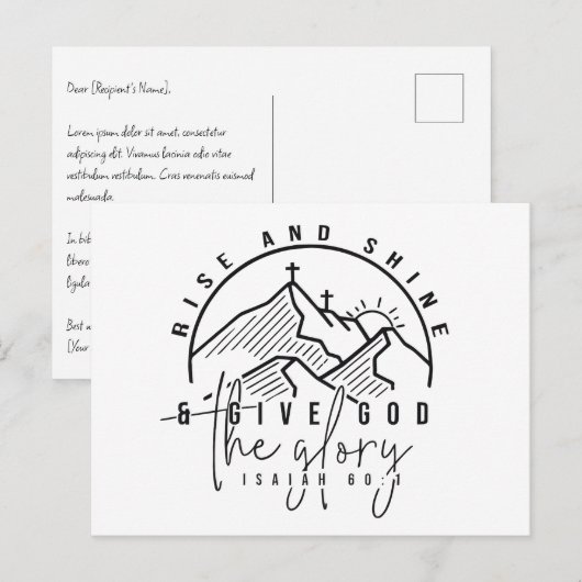 ライズとシャイン ポストカード (正面/裏面)