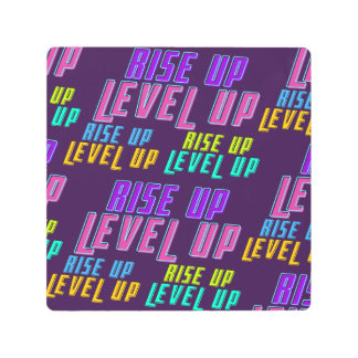 ライズアップレベルアップ前向き引用文メタルプリント メタルプリント