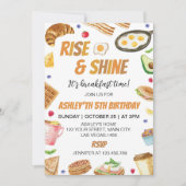 ライズアンドシャインブレックファーストタイムブランチ誕生日 招待状 (正面)