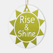 ライズアンドシャイン紙カットアートプリント セラミックオーナメント (左)