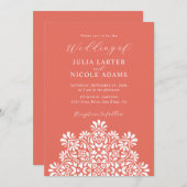 ライズィング ボーホー インド フュージョン フローラル マンダラ ウェディング 招待状 (正面/裏面)