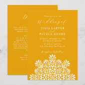 ライズィング ボーホー インド フュージョン フローラル マンダラ ウェディング 招待状 (正面/裏面)