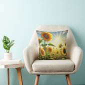 ライズシャイン開花 – ひまわり感動的花 クッション (椅子)