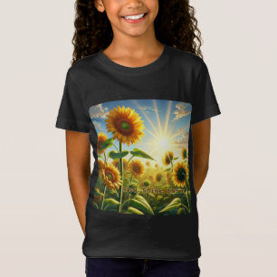 ライズシャイン開花 – ひまわり感動的花 Tシャツ