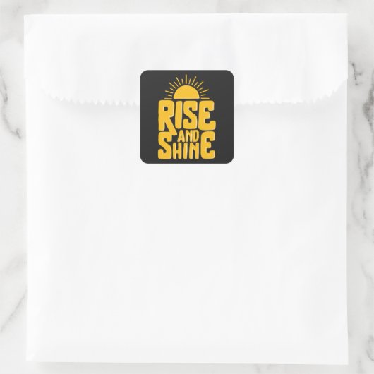 ライズ&シャインやる気を起こさせる引用文 スクエアシール (バッグ)