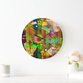 ライズ&シャイントロピカルビーチサマーサンおもしろい時間 ラージ壁時計 (ホーム)