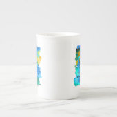 ライズ&シャインブルースカイハンド絵を描 ボーンチャイナマグカップ (正面)