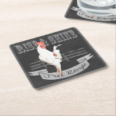 ライズ&シャインルースター スクエアペーパーコースター (アングル)