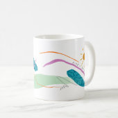ライズ&シャイン抽象芸術アート コーヒーマグカップ (正面右)