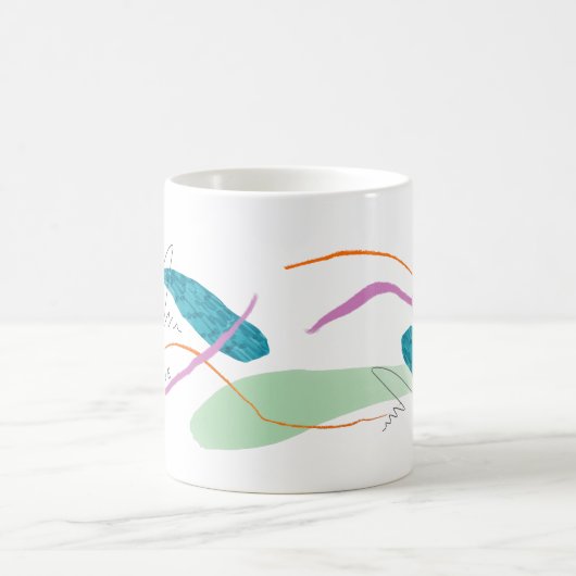 ライズ&シャイン抽象芸術アート コーヒーマグカップ (中央)