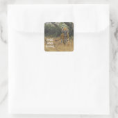 ライズ&シャイン文字引用文+ヴィンテージタイガー絵を描ズ スクエアシール (バッグ)