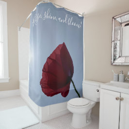 ライズ、輝き、開花、赤ポピー シャワーカーテン