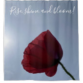 ライズ、輝き、開花、赤ポピー シャワーカーテン (正面)