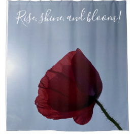 ライズ、輝き、開花、赤ポピー シャワーカーテン