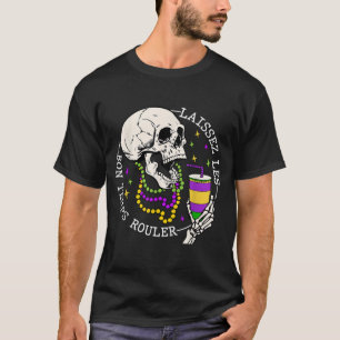 ライセズレボンテンプスルーラーおもしろいスカルスケルトン Tシャツ