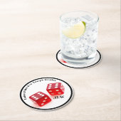 ライセズレボンテンプスルーラーとイニシャル ラウンドペーパーコースター (インサイチュ)