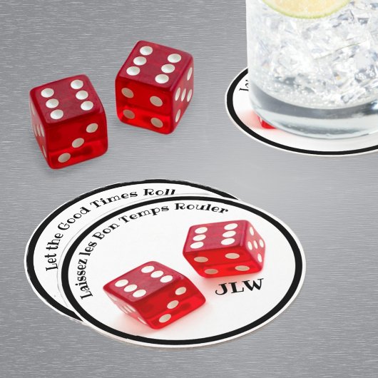 ライセズレボンテンプスルーラーとイニシャル ラウンドペーパーコースター