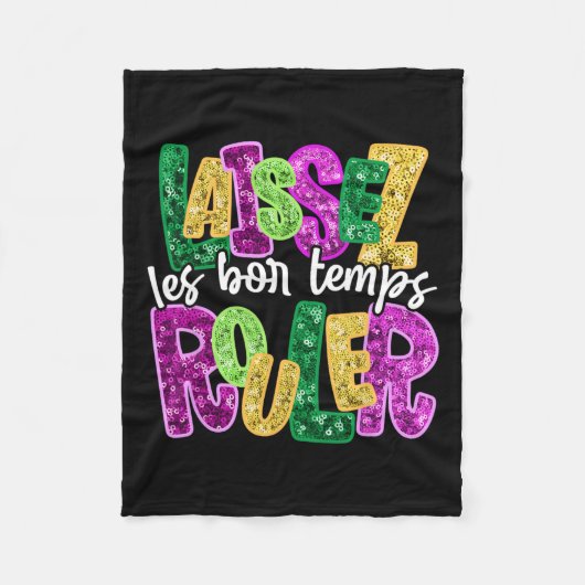 ライセズレボンテンプスルーラーハッピーマルディグラスファット フリースブランケット (正面)