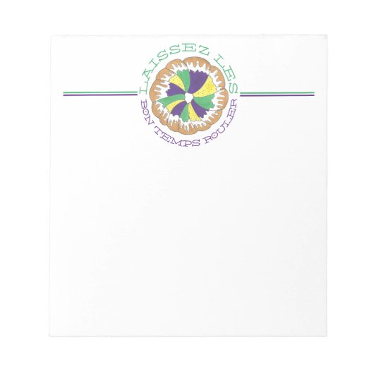 ライセズレボンテンプスルーラーマーディグラスキングケーキ ノートパッド (正面)