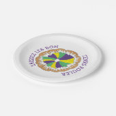 ライセズレボンテンプスルーラーマーディグラスキングケーキ ペーパープレート (アングル)