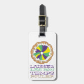 ライセズレボンテンプスルーラーマーディグラスキングケーキ ラゲッジタグ (正面縦)