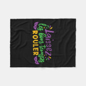 ライセズレボンテンプスルーラーマーディグラスコストパーティー フリースブランケット (正面(横))