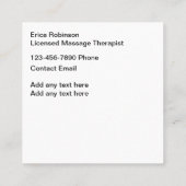 ライセンスのマッサージビジネスカード蓮の花 スクエア名刺 (裏面)