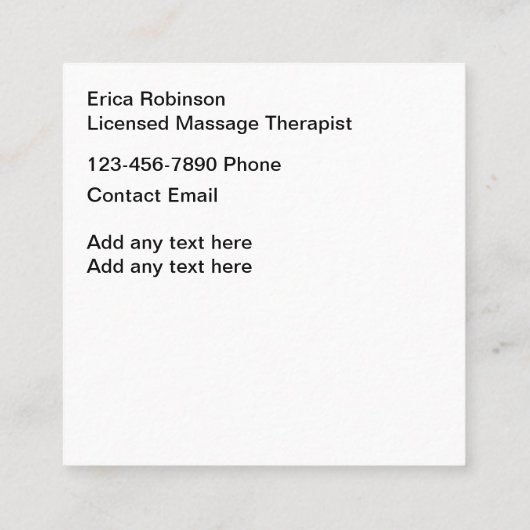 ライセンスのマッサージビジネスカード蓮の花 スクエア名刺 (裏面)