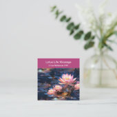 ライセンスのマッサージビジネスカード蓮の花 スクエア名刺 (スタンド正面)