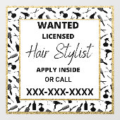 ライセンスカスタマイズ美容師の要求金ゴールドのエラー ウィンドウサイン (シート)