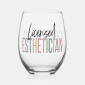 ライセンスパーソナライズされたエステティシャン美容師 ステムなしワイングラス (正面)