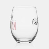 ライセンスパーソナライズされたエステティシャン美容師 ステムなしワイングラス (左)