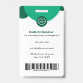 ライセンスパーソナライズされた実用的なナース写真名 バッジ (裏面)