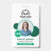 ライセンスパーソナライズされた実用的なナース写真名 バッジ (正面)